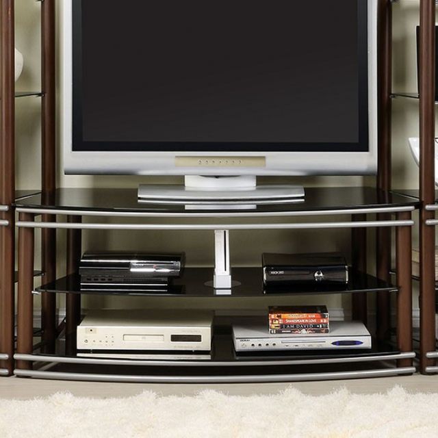 Furniture of America® Silver Creek 52" Glass Top TV Console 1