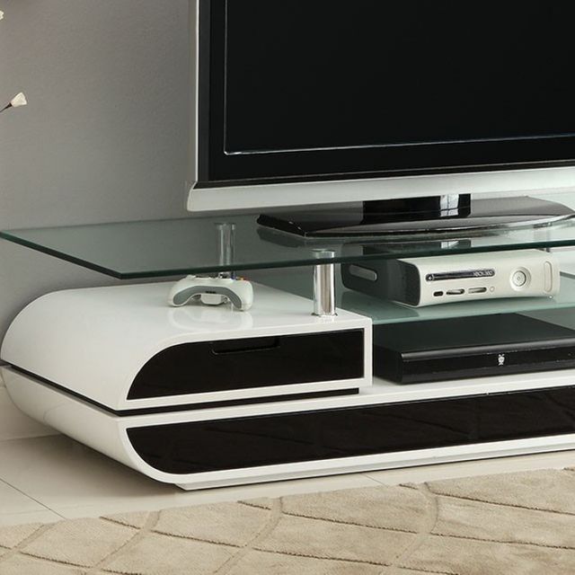 Furniture of America® Evos Tv Console 63" Glass Top TV Console 1