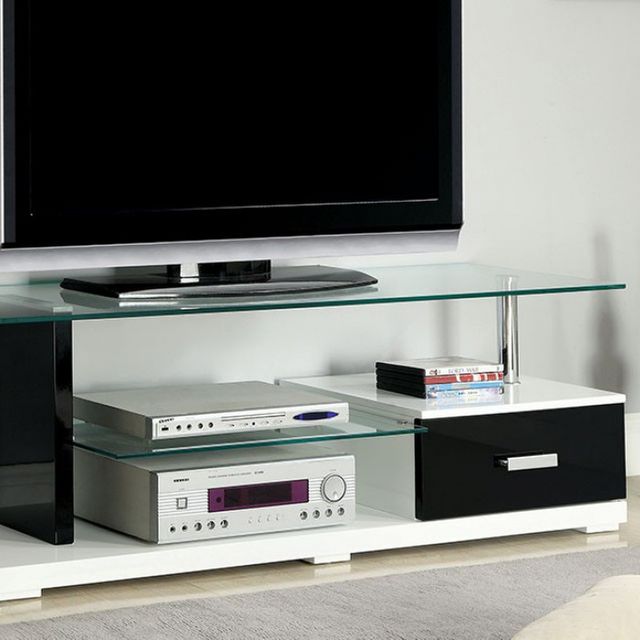 Furniture of America® Egaleo 55" Glass Top TV Console-1
