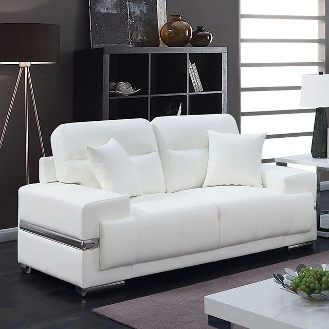 Furniture of America® Zibak White Loveseat