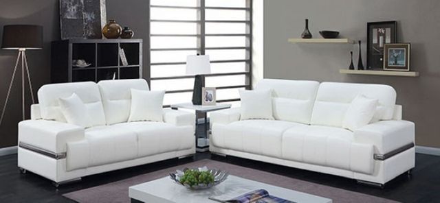 Furniture of America® Zibak White Sofa 1