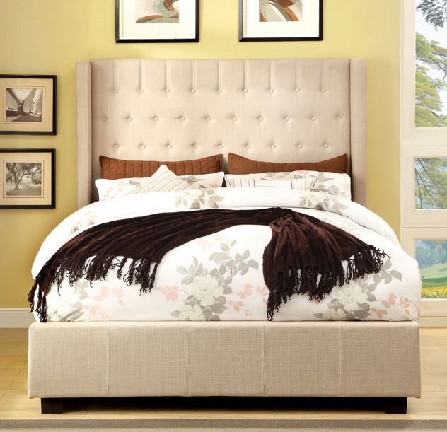 Furniture of America Mira Upholstered Bed-Eastern King 0