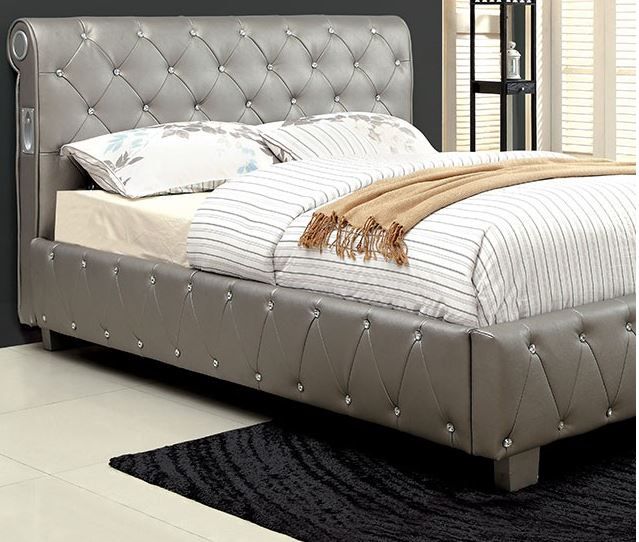 Furniture of America Juilliard Upholstered Bed-Eastern King 0