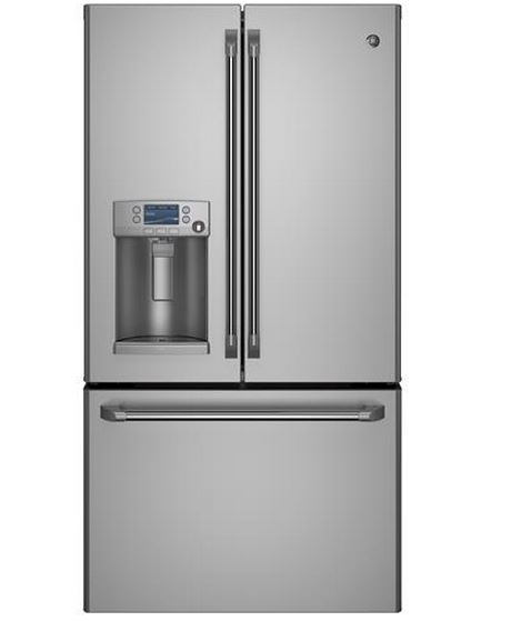 GE Cafe Series 22.1 Cu. Ft. French Door Refrigerator-Stainless Steel-CYE22TSHSS