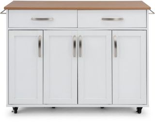 homestyles® Storage Plus Off-White Kitchen Cart