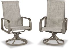 Signature Design by Ashley® Beach Front 2-Piece Beige Outdoor Swivel Chair Set