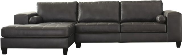 Signature Design by Ashley® Nokomis 2-Piece Charcoal Right-Arm Facing Sectional with Chaise-0