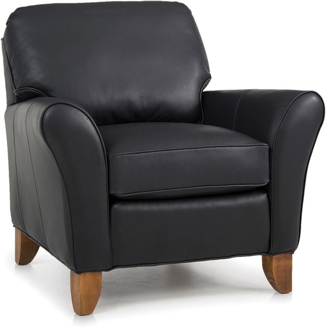 Smith Brothers 344 Collection Black Leather Stationary Chair