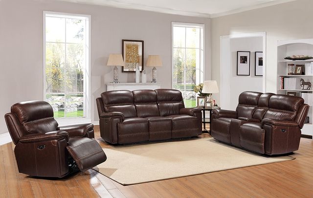 Leather Italia™ Fresno Brown Power Reclining Sofa 2