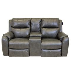 Southern Motion Marquis Slate Reclining Console Loveseat with Power Headrest