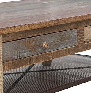 International Furniture Direct Antique Brown Cocktail Table-2