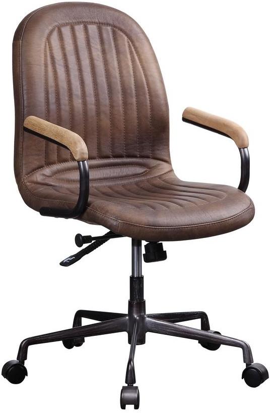 ACME Furniture Acis Vintage Chocolate Top Grain Leather Office