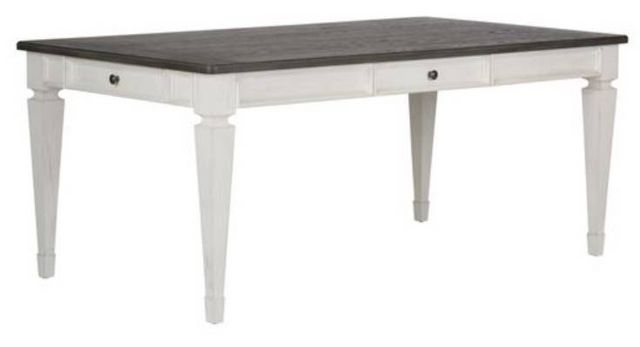 Liberty Furniture Allyson Park Charcoal Rectangular Table with Wire Brushed White Legs-0