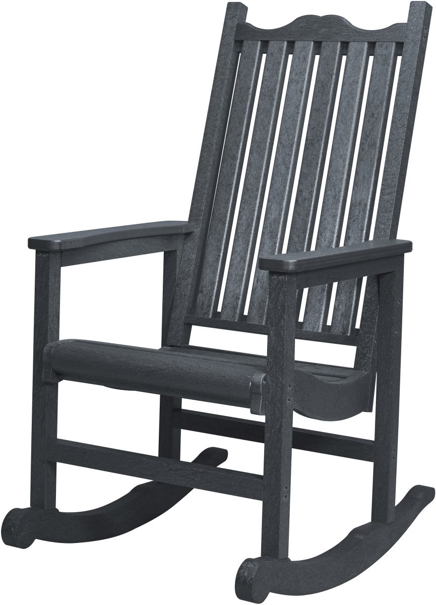 C.R. Plastic Generation Line Slate Grey Porch Rocker Becker