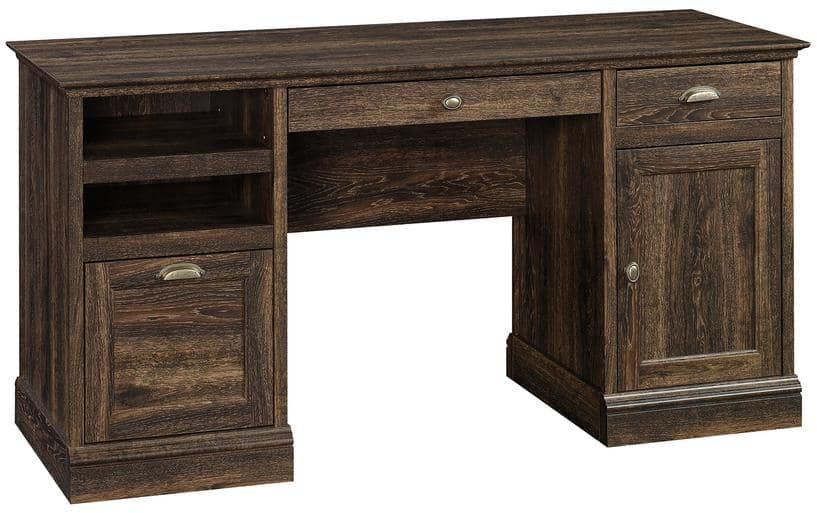 sauder barrister lane executive desk in salt oak