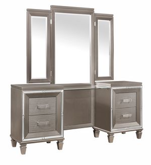 Homelegance® Tamsin Silver-Gray Metallic Vanity with Mirror