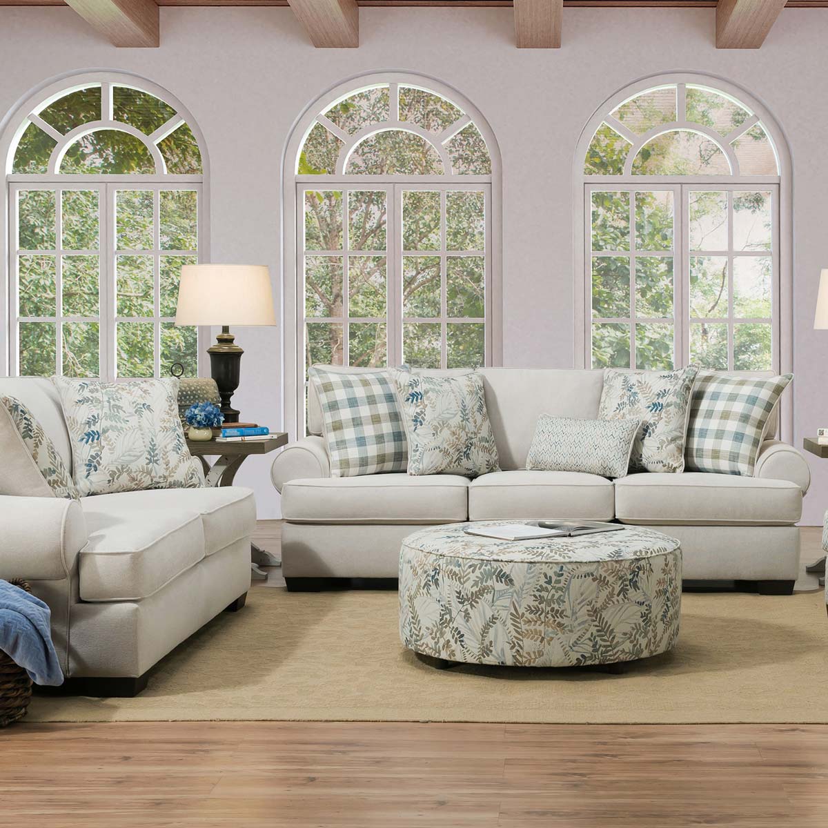 Behold Home Feather Cream Sofa and Loveseat