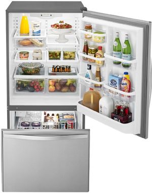 Whirlpool Gold 33 in. 22.1 Cu. Ft. Stainless Steel Bottom Freezer Refrigerator