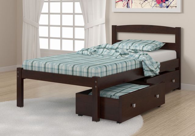 Donco Trading Company Econo Twin Bed With Dual Under Bed Drawers-0