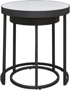 Signature Design by Ashley® Windron 2 Pieces Black/White Nesting End Table Set