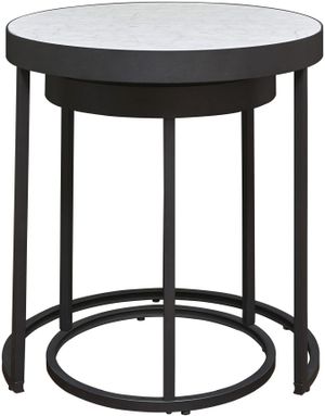 Signature Design by Ashley® Windron 2-Piece Black/White Nesting End Table Set