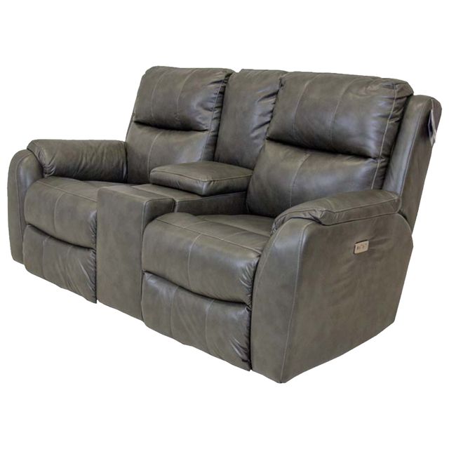 Southern Motion Marquis Slate Reclining Console Loveseat with Power Headrest-1