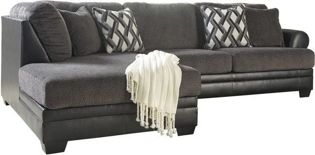 Benchcraft® Kumasi 2-Piece Smoke Left-Arm Facing Sectional with Chaise