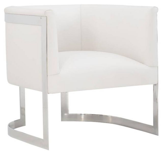 Bernhardt Zola White Leather Chair