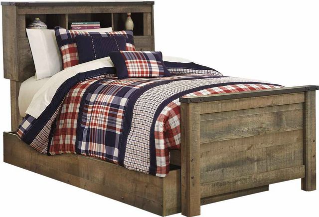Signature Design by Ashley® Trinell Rustic Brown Twin Bookcase Storage Bed-0