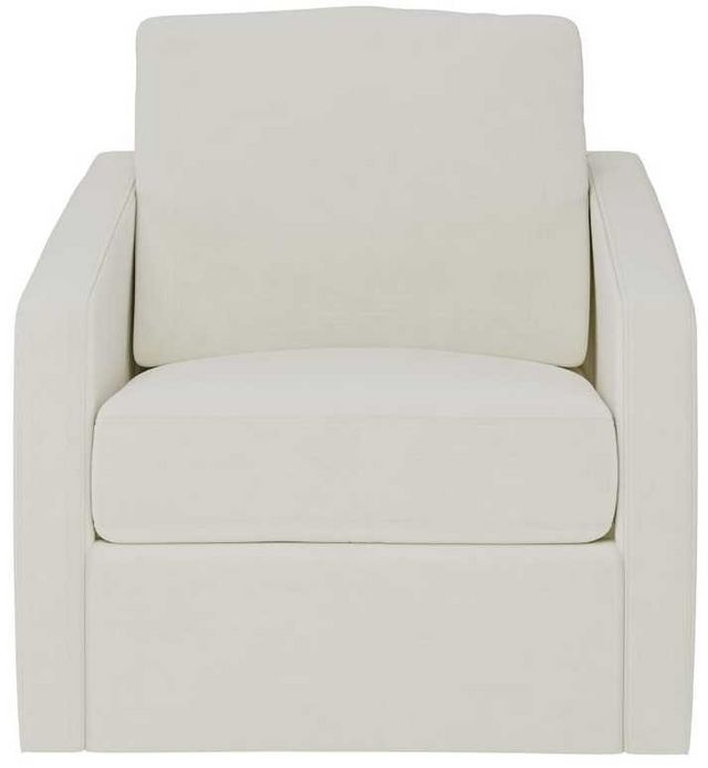 Bernhardt Landry White Leather Swivel Chair | Fischer Furniture | Rapid ...