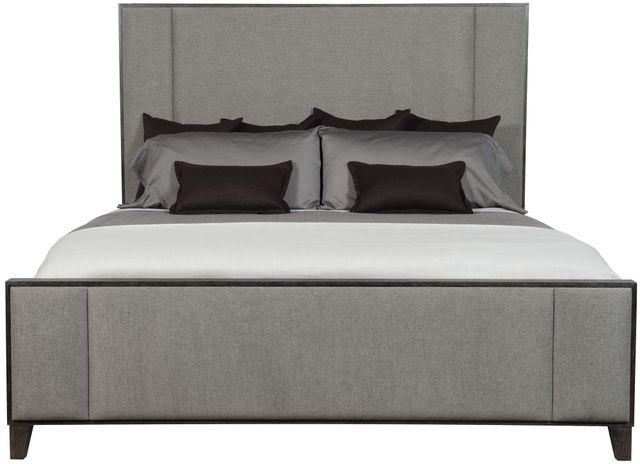 Bernhardt Linea Cerused Charcoal Upholstered California King Panel Bed 1