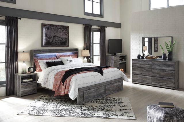 Signature Design by Ashley® Baystorm Gray Queen Platform Bed with 2 Storage Drawers 5