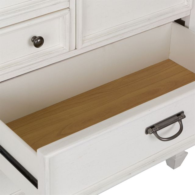 Liberty Furniture Allyson Park Wire Brushed White Dresser with Crown Mirror 5