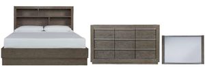 Benchcraft® Anibecca 3-Piece Weathered Gray California King Bookcase Bed Set