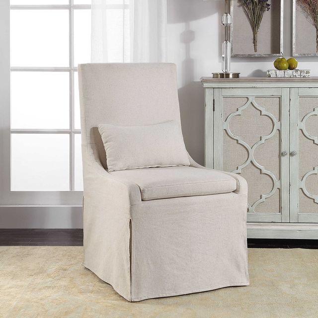 Uttermost® Coley White Armless Chair-3