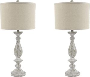 Signature Design by Ashley® Bernadate Set of 2 Whitewash Poly Table Lamps