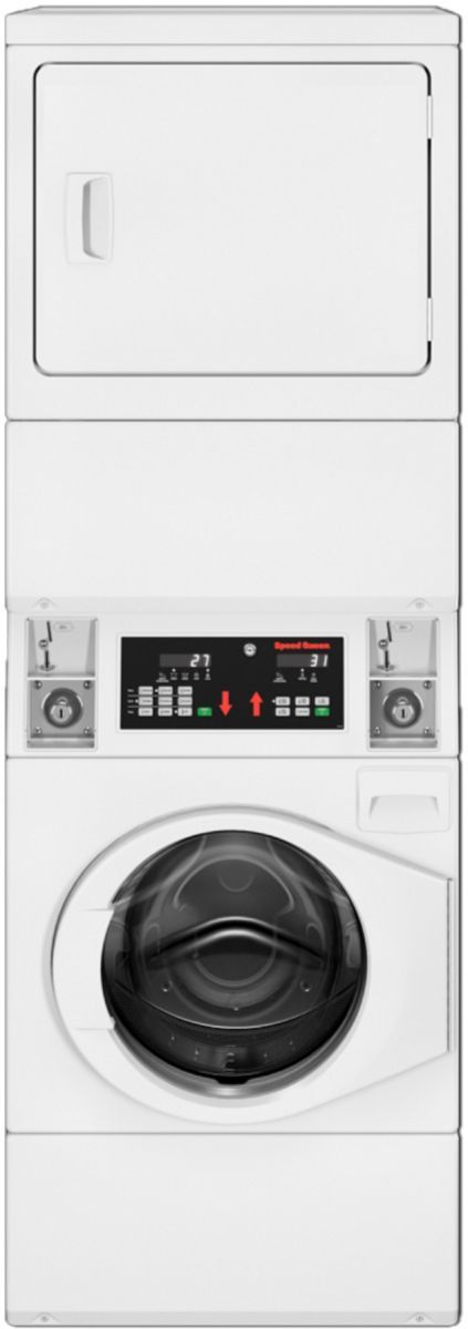 Speed Queen® Commercial 3.42 Cu. Ft. Washer, 7.0 Cu. Ft. Dryer White Electric Stack Laundry-0