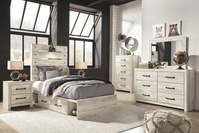 Signature Design by Ashley® Cambeck Whitewash Twin 2-Drawers Panel Storage Bed-2