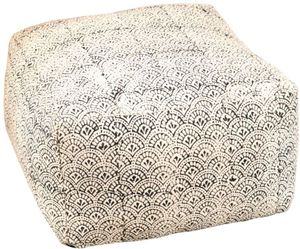 Coaster® Cream/Black Square Upholstered Floor Pouf