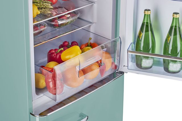 Unique® Appliances Classic Retro 7.0 Cu. Ft. Ocean Mist Turquoise Counter Depth Freestanding Bottom Freezer Refrigerator 8