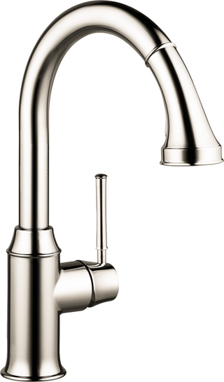 Hansgrohe Talis C Polished Nickel HighArc Kitchen Faucet, 2-Spray Pull-Down, 1.75 GPM