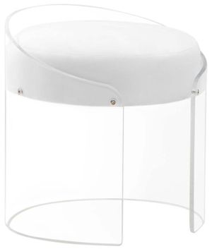 Progressive® Furniture A La Carte Clear Acrylic/White Stool