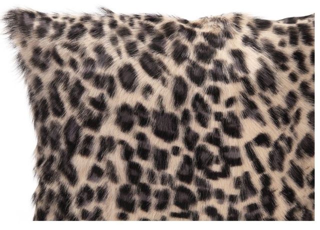 Moe's Home Collections Spotted Goat Blue Leopard Fur Pillow 1