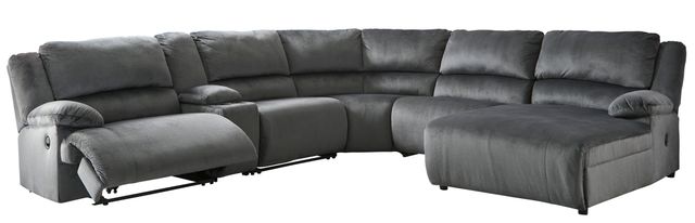 Signature Design by Ashley® Clonmel 6-Piece Charcoal Power Reclining Sectional
