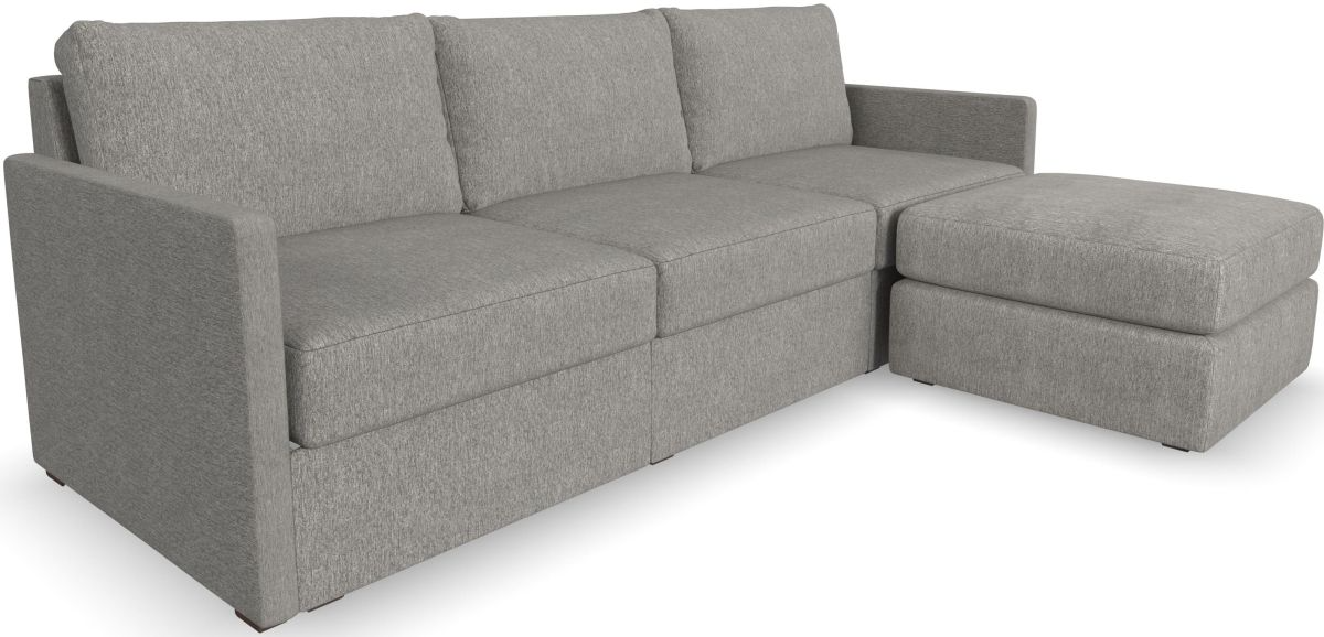 Flex by Flexsteel® Gray Chaise Sofa with Ottoman