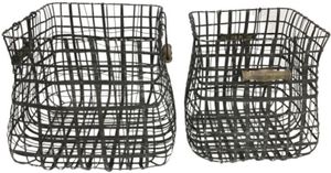 Crestview Collection Clancy Set of 2 Rustic Metal Baskets