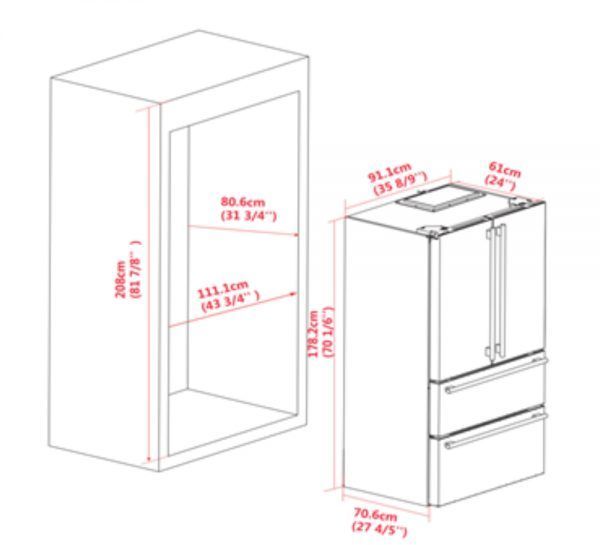 FORNO® Alta Qualita 19.2 Cu. Ft. Stainless Steel Freestanding French Door Refrigerator 10