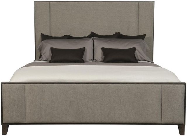 Bernhardt Linea Cerused Charcoal Upholstered Queen Panel Bed 1