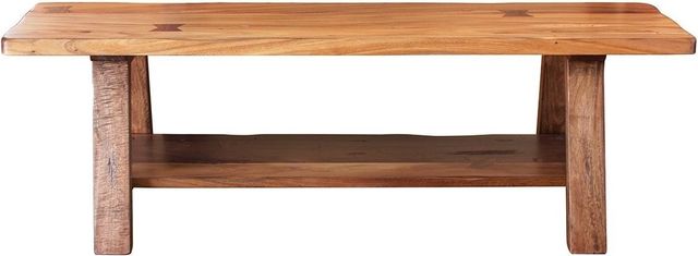 International Furniture© Parota Brown Solid Wood Bench 0