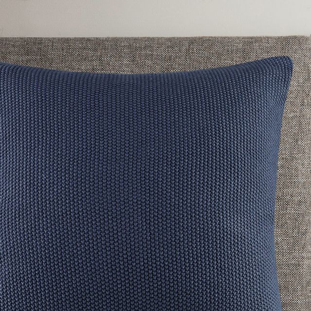 Olliix by INK+IVY Bree Knit Indigo 20" x 20" Square Pillow Cover-1